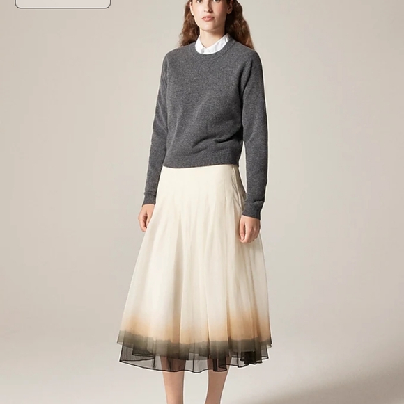 J Crew Collection pleated circle skirt in dip-dyed tulle Size 0 CM739